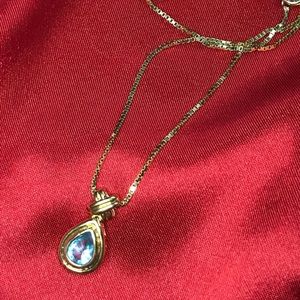 Gold Aquamarine Birthstone Necklace